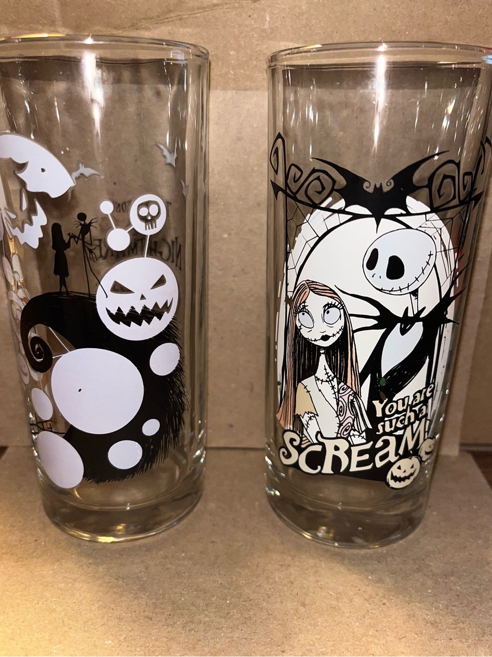 Tim Burton's The Nightmare Before Christmas Glasses Set - 8oz Preowned